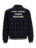 Dr�Le De Monsieur Navy Check Flannel Jacket With Slogan