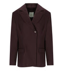 K.K. Einreihiger Blazer in Burgunderrot