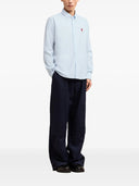 Ami Paris Classic Shirt Button Down Collar With Embroidered Ami De Coeur