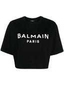Balmain bijgesneden t -shirt met afdrukken