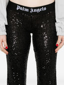 Palm Angels Logo Tape Sequins Flare Trousers