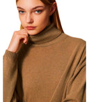 Rollkragenpullover in Kamelbraun von Twinset