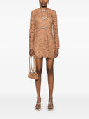Self Portrait Tan Lace Bow Mini Dress
