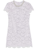 Self Portrait Lilac Lace Mini Dress