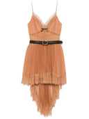 Mini vestido de malla de tostado de autorretrato