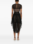 Self Portrait Black Dot Mesh Mini Dress