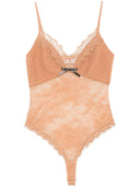 Self Portrait Tan Dot Mesh Bodysuit