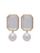 Self Portrait Crystal Pearl Tiered Earrings