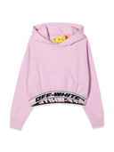 Crop sweat à sweat de logo blanc