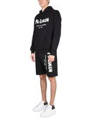 Alexander Mc Queen Bermuda Shorts With Graffiti Logo Print