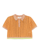Forte Forte Cablé Lux Handmade Crocheted Cropped Polo