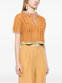 Forte Forte Cablé Lux Handmade Crocheted Cropped Polo