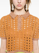 Forte Forte Cablé Lux Handmade Crocheted Cropped Polo
