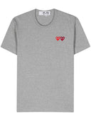Comme Des Garçons Play Unisex T Shirt Double Burgendy Emblem Knit