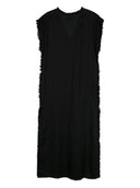 Parosh Frayed Linen Midi Dress
