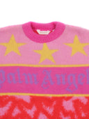 Palm Angels Pa Spray Hearts Knit Crew Rose Pink L
