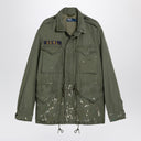 Polo Ralph Lauren Veste verte militaire en coton avec des détails d'éclaboussure