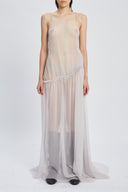 Ann Demeulemeester Neta Long Deconstructed Dress With Asymmetric Back