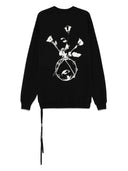 Ann Demeulemeester Femi High Comfort Crew Neck Sweater With "Eternal Roses" Print