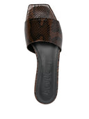 Aeyde Anna Snake Stampa di capra Moka