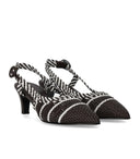 Braune, gewebte Slingback-Pumps von Strategia