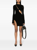 The Attico Cut Out Ribbed Knit Minidress