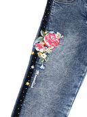 Monnalisa Jeans Ricamati Fleece Den
