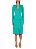 Alberta Ferretti V Neck Dress