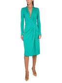 Alberta Ferretti V Neck Dress