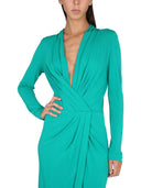 Alberta Ferretti V Neck Dress