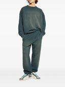 Golden Goose Journey Unisex Crew Neck Dyed Cotton Fleece Bleaching Effect With Embroidery