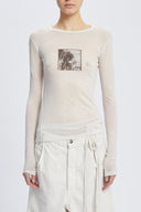 Ann Demeulemeester Fiene Slim Fit Long Sleeve T Shirt With "Biker Kiss" Print