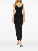 Self Portrait Black Viscose Knit Maxi Dress