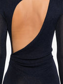Self Portrait Navy Viscose Knit Mini Dress