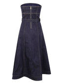 Self Portrait Indigo Denim Bandeau Midi Dress