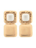 Self Portrait Mottled Gold Pearl Tiered Earrings