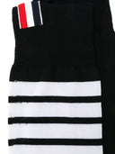 Thom Browne Mid Calf Socks W/ 4 Bar In Lightweight Cotton