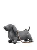 Thom Browne Hector Baguette Bag W/ Rwb Woven Chain In Calf Suede Leather