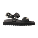 Sandalias de hebilla de acné estudios de cuero negro