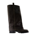 Botas de hebilla de acné estudios de cuero marrón