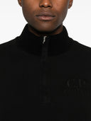 Cp Company Sweatshirts Polo Collar In Acero Fleece