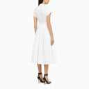 Alexander Mc Queen White Cotton Midi Dress