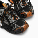 Balenciaga 3 Xl Black/Orange/Grey Mesh And Polyurethane Trainer