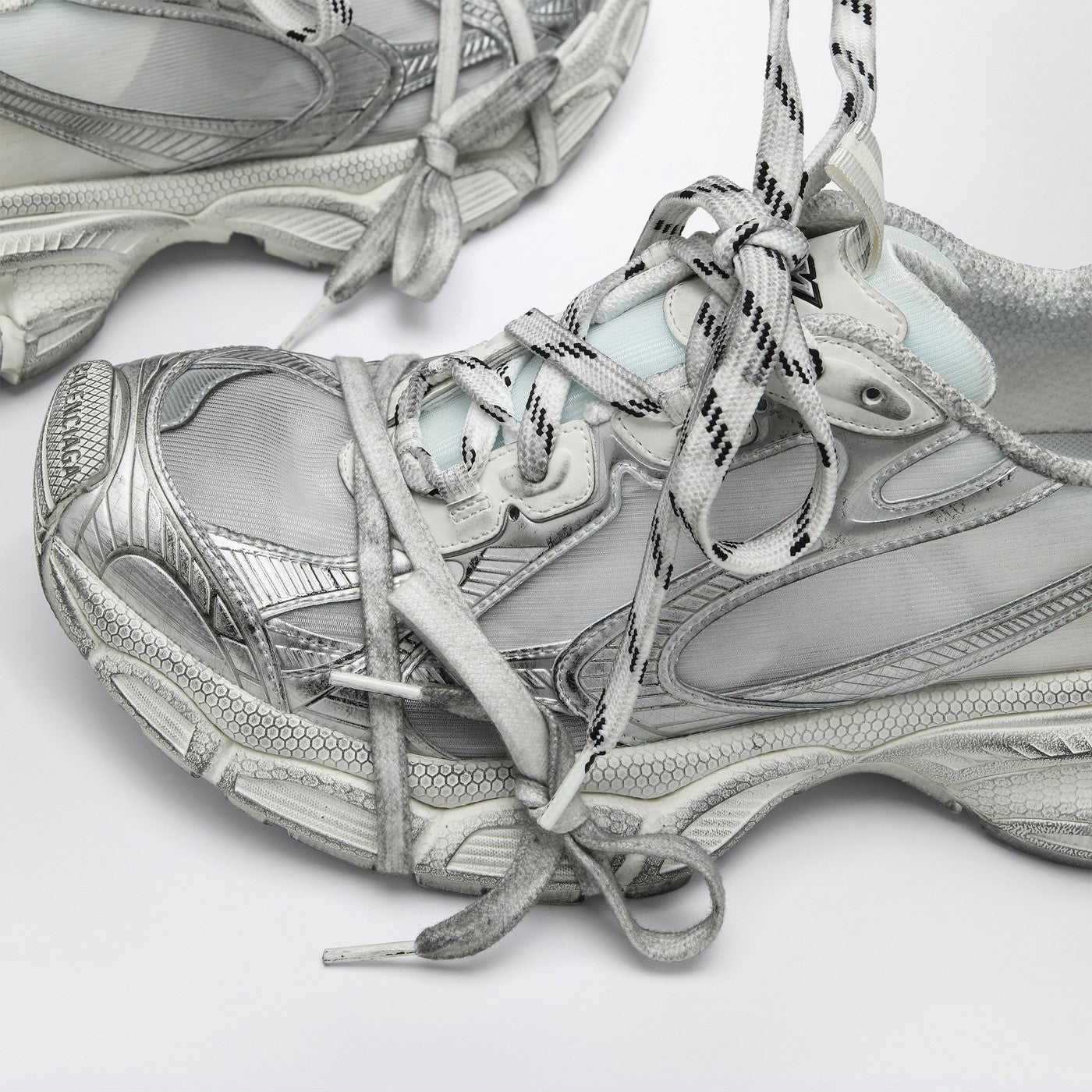 Balenciaga White/Silver Mesh And Polyurethane 3 Xl Sneaker – Balardi