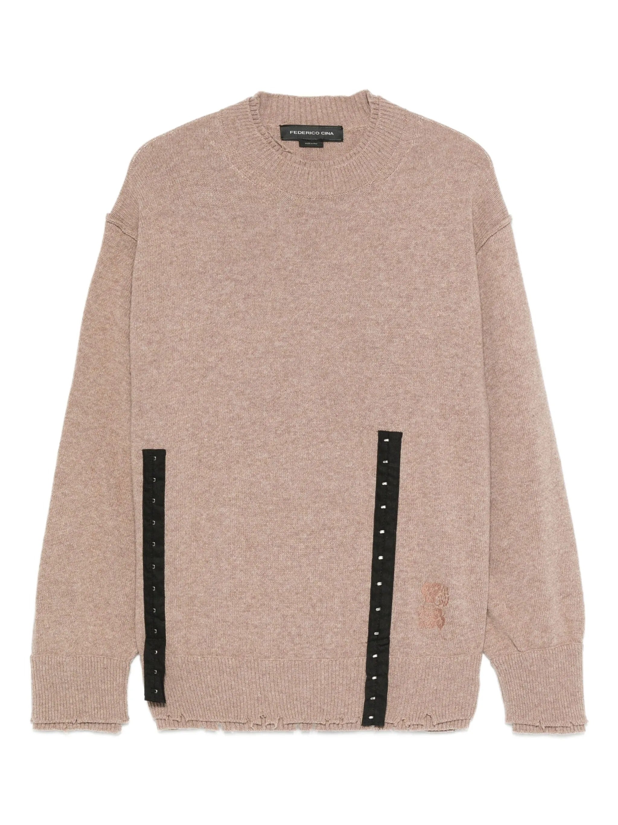 Federico Cina Corset Distressed Crewneck