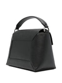 Strathberry Mosaic Top Handle Grain Black Silver Hardware