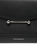 Strathberry Mosaic Top Handle Grain Black Silver Hardware