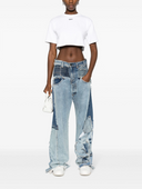 Off White Cropped Off Print T Shirt