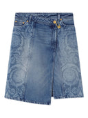 Versace Gonna A Portafoglio In Denim Barocco