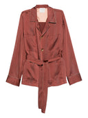 Forte Forte Silver Pinstripe Satin Pajama Jacket